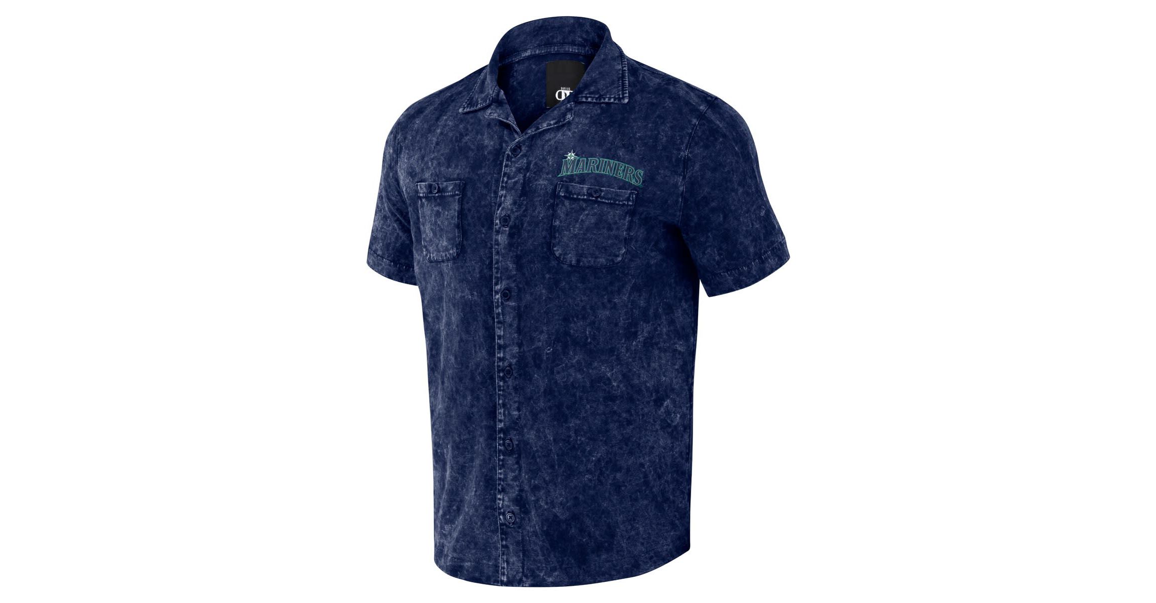 MLB Seattle Mariners Team Color Button-Up Shirt