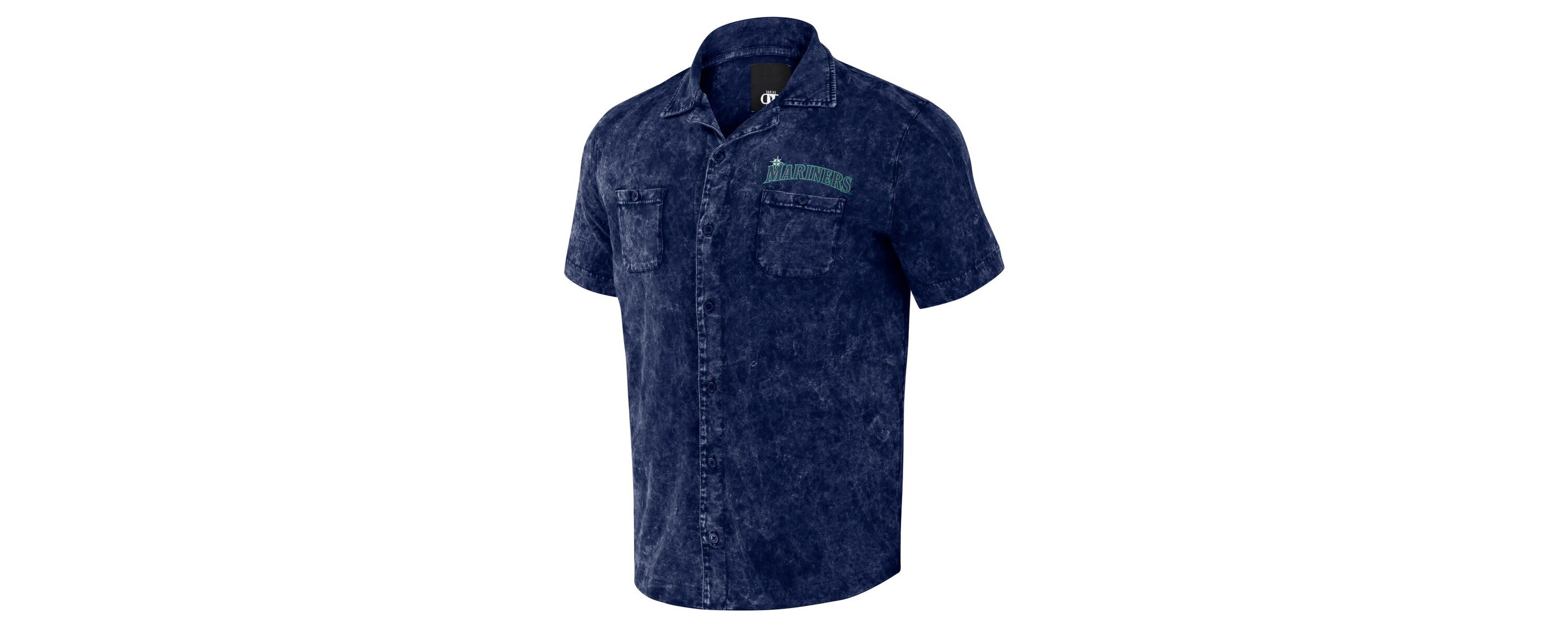 MLB Seattle Mariners Team Color Button-Up Shirt