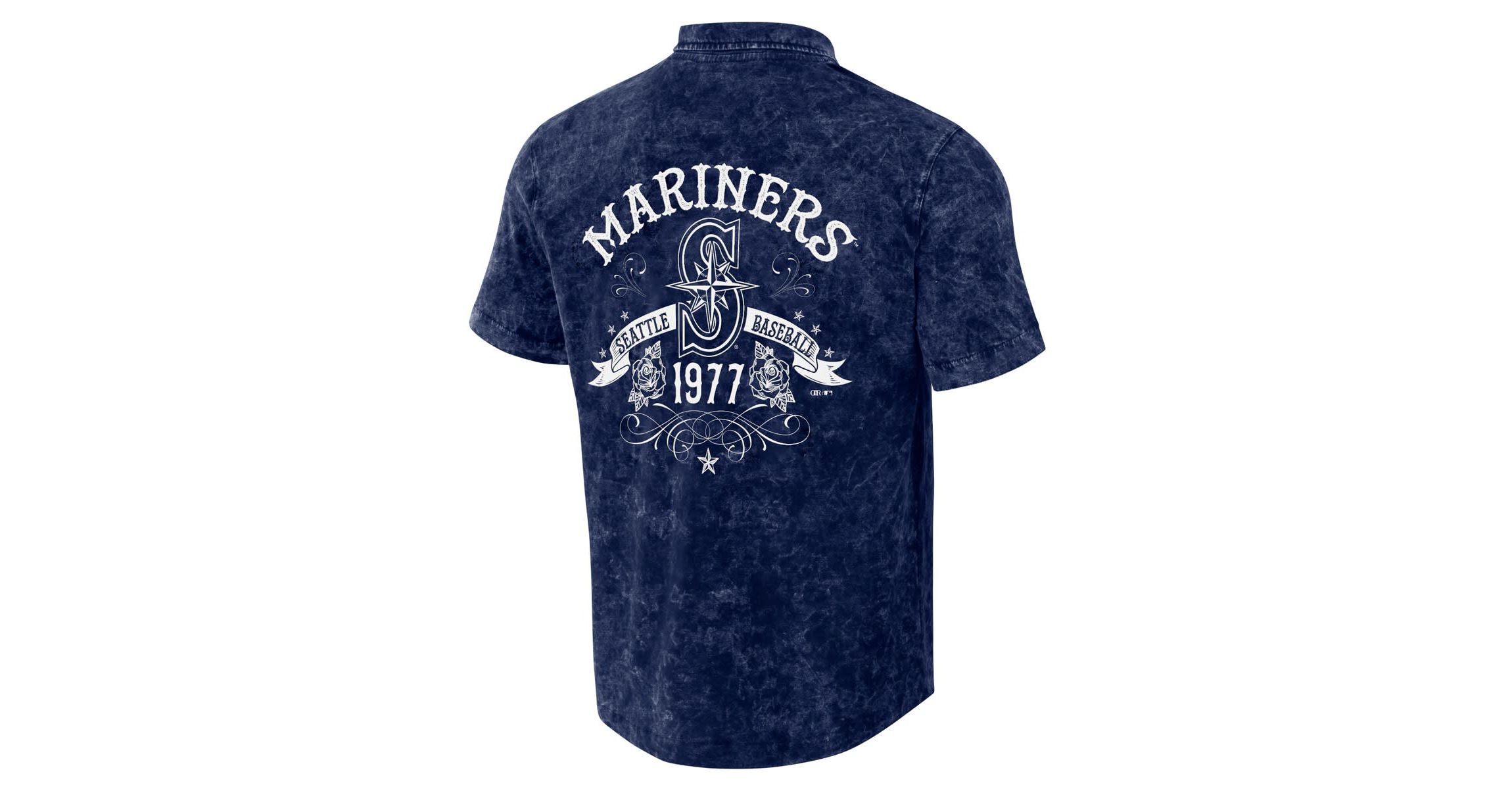 MLB Seattle Mariners Team Color Button-Up Shirt
