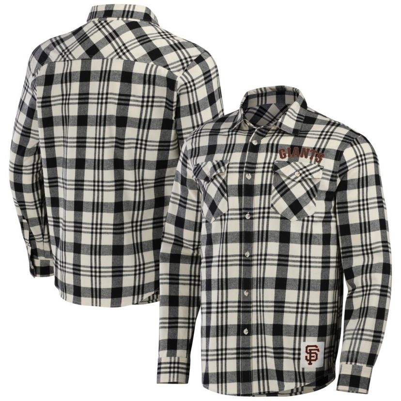 MLB San Francisco Giants Plaid Flannel Button-Up Shirt