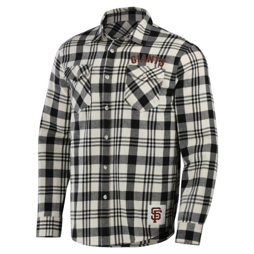 MLB San Francisco Giants Plaid Flannel Button-Up Shirt