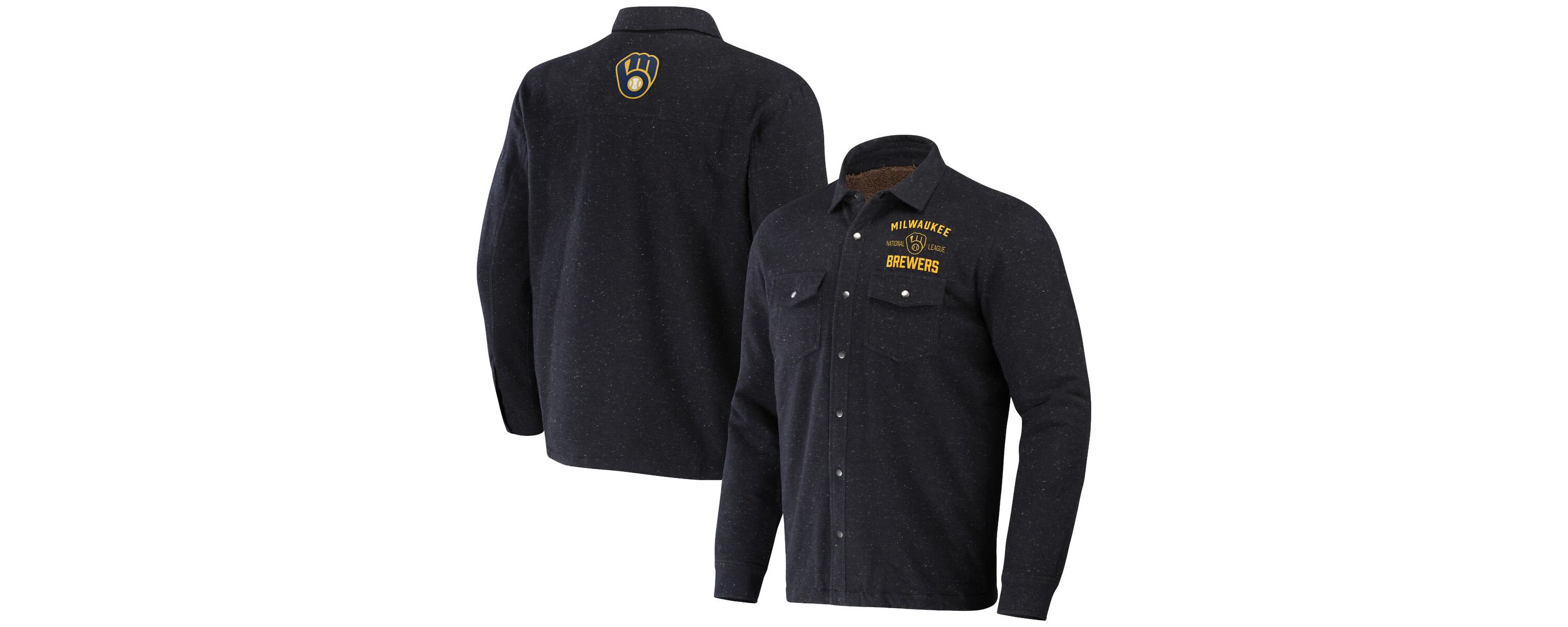MLB Milwaukee Brewers Ringstop Full-Snap Shacket