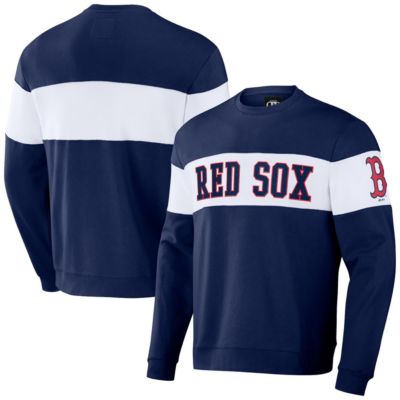 Darius Rucker Collection by Fanatics Men's Boston Red Sox MLB Boston Sox Stripe Pullover Sweatshirt, Navy Blue, Small
