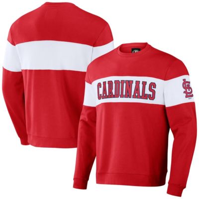 Darius Rucker Collection by Fanatics Men's MLB St. Louis Cardinals Stripe Pullover Sweatshirt, Red, Small
