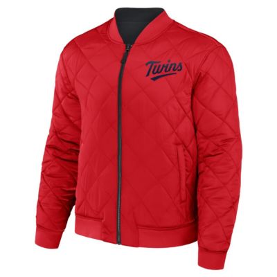 MLB Black/Red Minnesota Twins Reversible Full-Zip Bomber Jacket