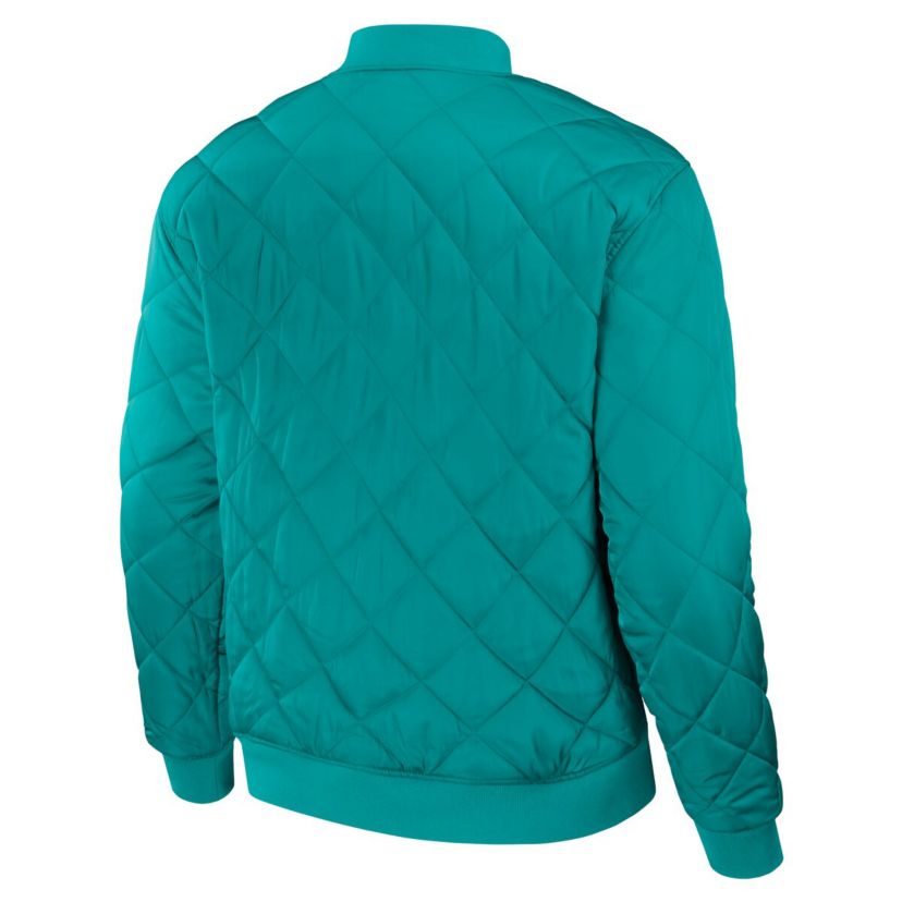 MLB Black/Teal Seattle Mariners Reversible Full-Zip Bomber Jacket