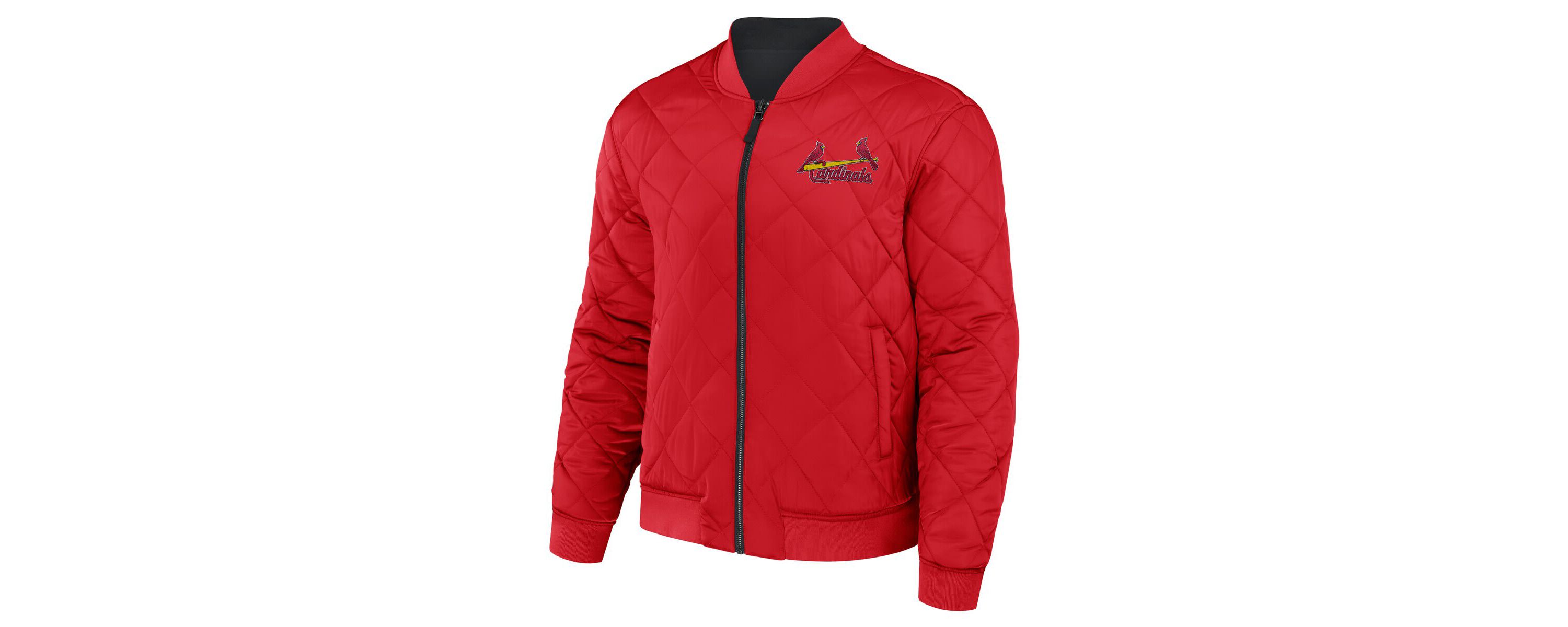 MLB Black/Red St. Louis Cardinals Reversible Full-Zip Bomber Jacket