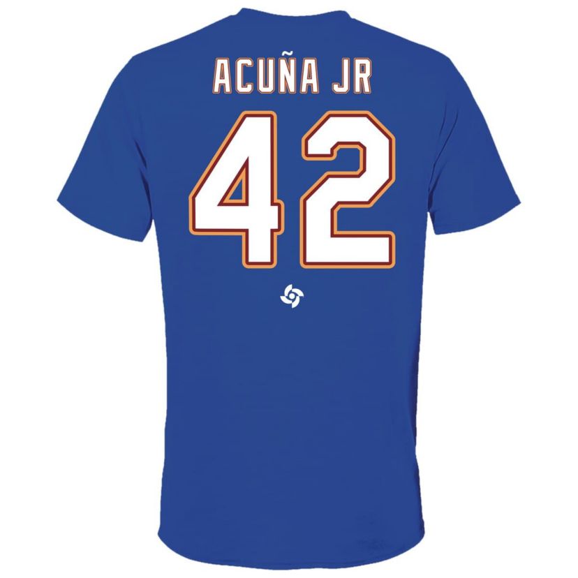 World Baseball LEGENDS Ronald Acuña Jr. Venezuela Baseball 2023 World Baseball Classic Name & Number T-Shirt