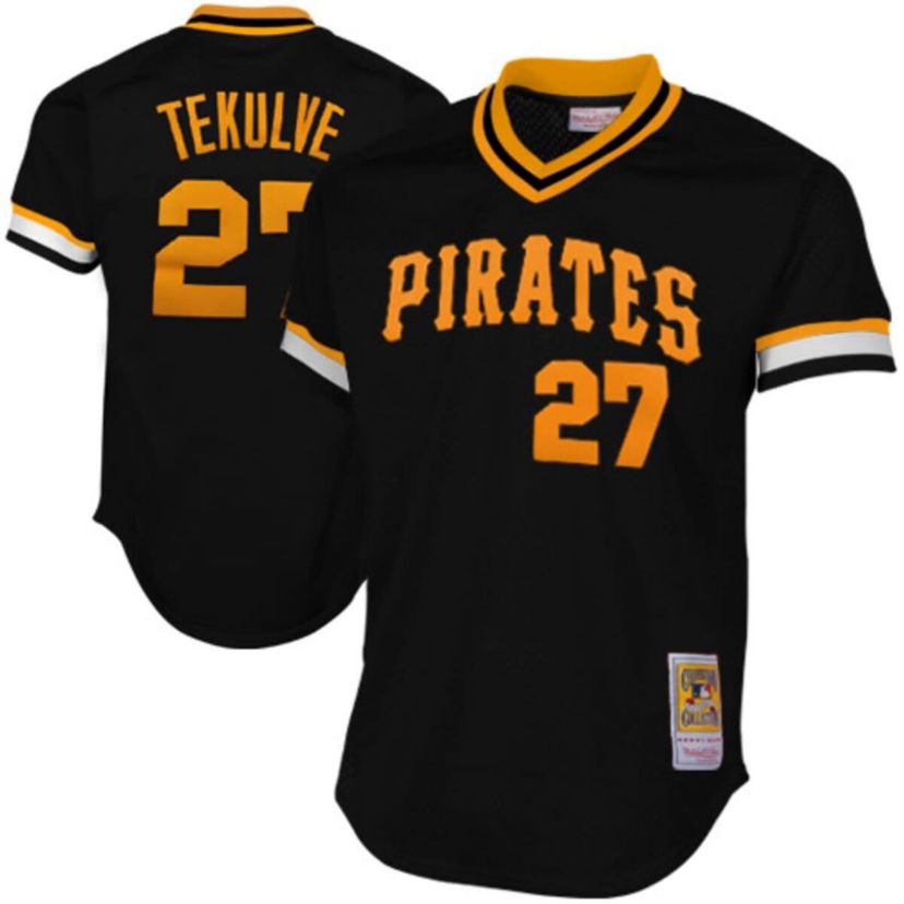 MLB Pittsburgh Pirates Kent Tekulve 1982 Cooperstown Collection Authentic Practice Jersey - Black