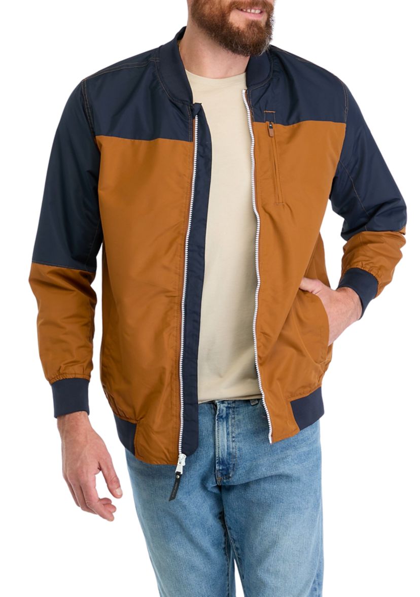 Mens Color Block Bomber Jacket 