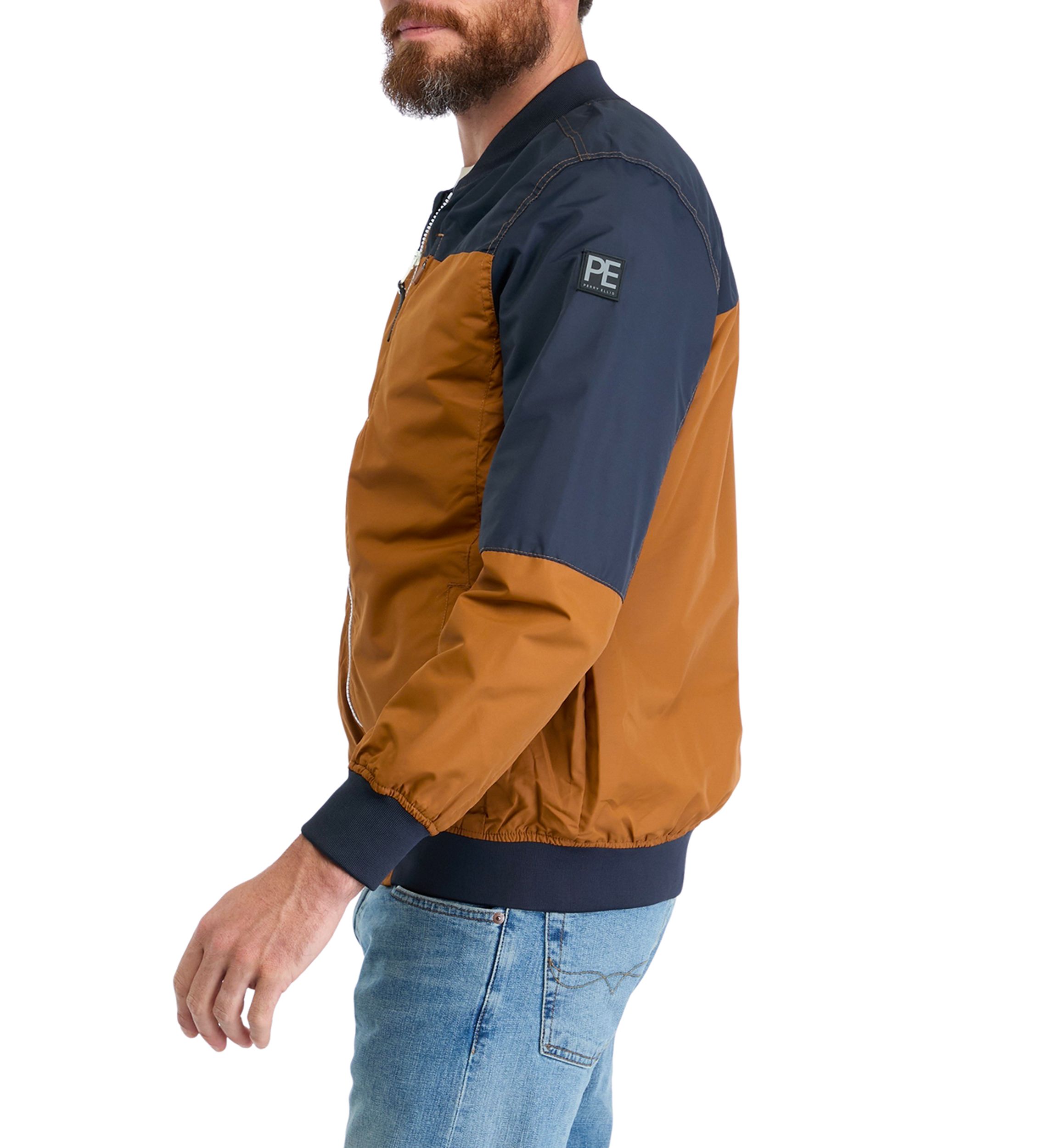 Mens Color Block Bomber Jacket 