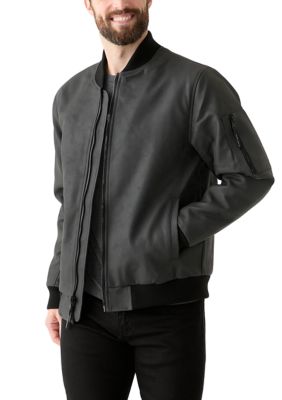 Perry Ellis® Men's Faux Leather Bomber Jacket | Belk