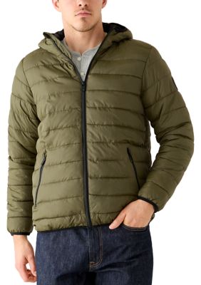 Perry Ellis Men's Packable Puffer Jacket, Medium