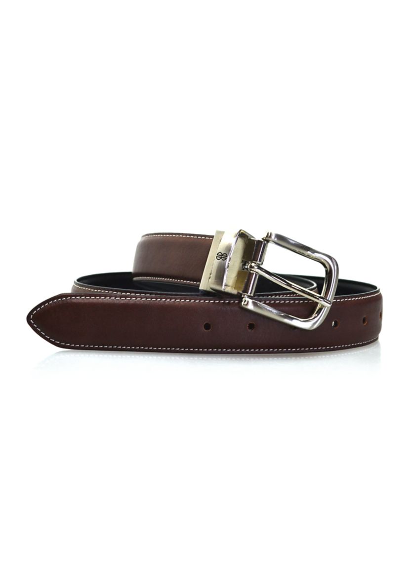 32 Millimeter Reversible Contrast Stitch Belt