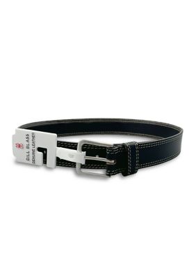 Bill Blass Men's Big & Tall Genuine Leather Double Stitched Belt, Black, 3XL Tall