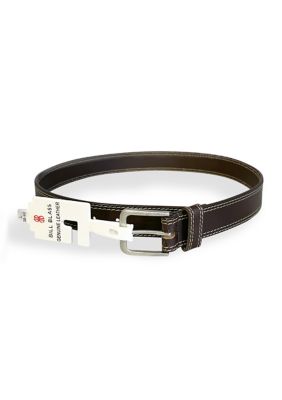 Bill Blass Men's Big & Tall Genuine Leather Double Stitched Belt, Brown, 3XL Tall