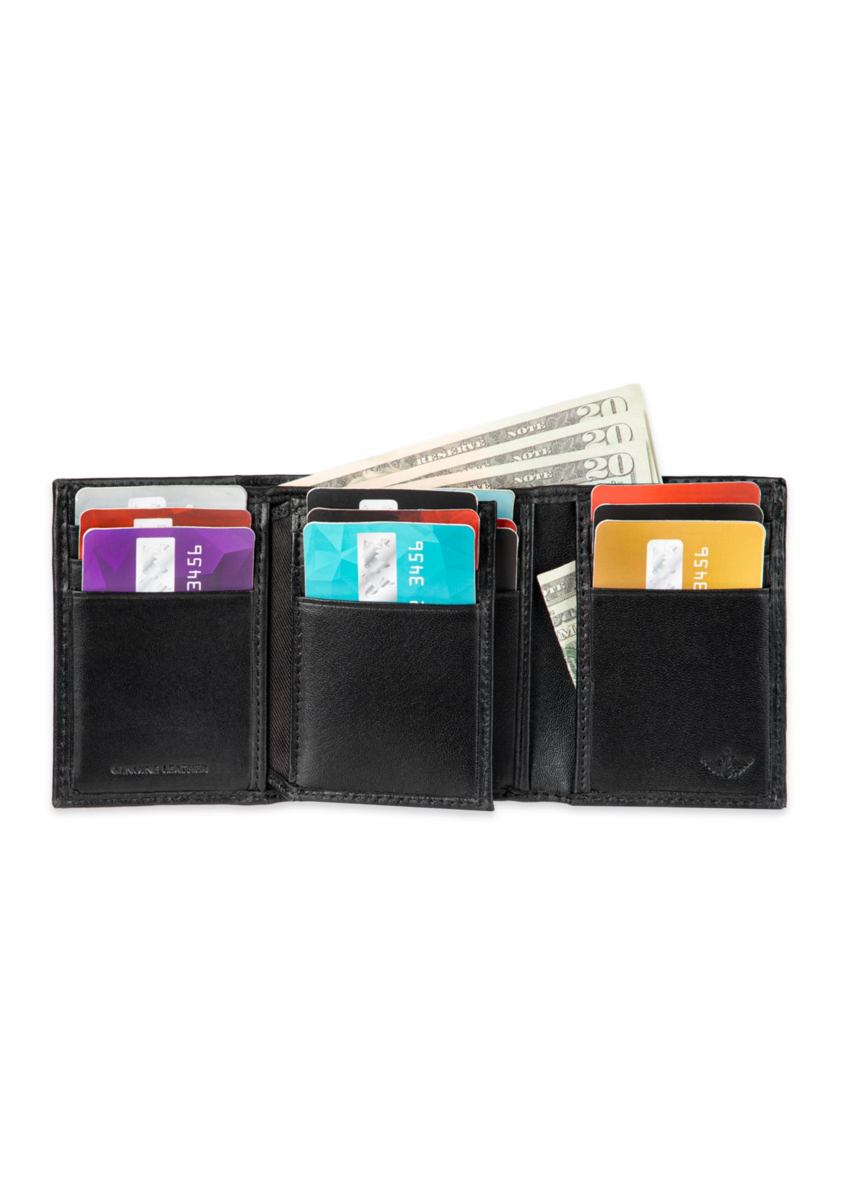 Extra Capacity Leather Trifold Wallet