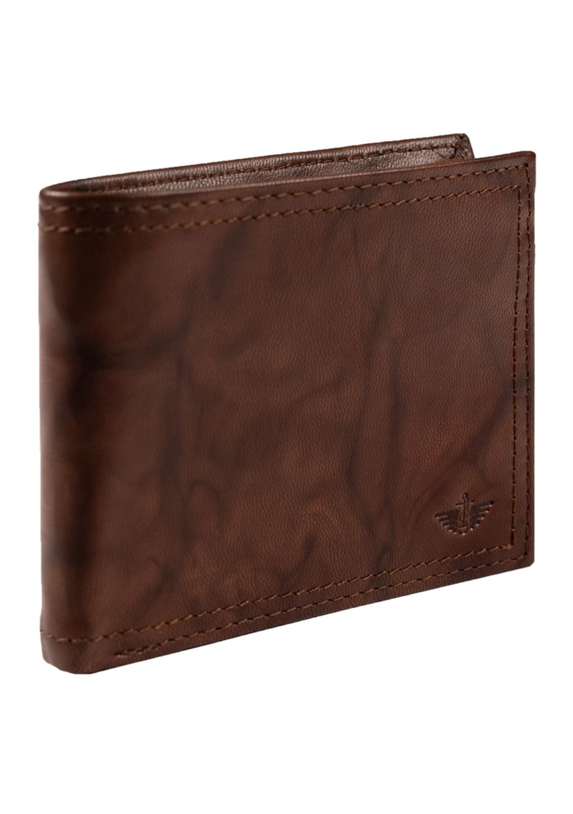 RFID Leather Traveler Wallet with Interior Zipper