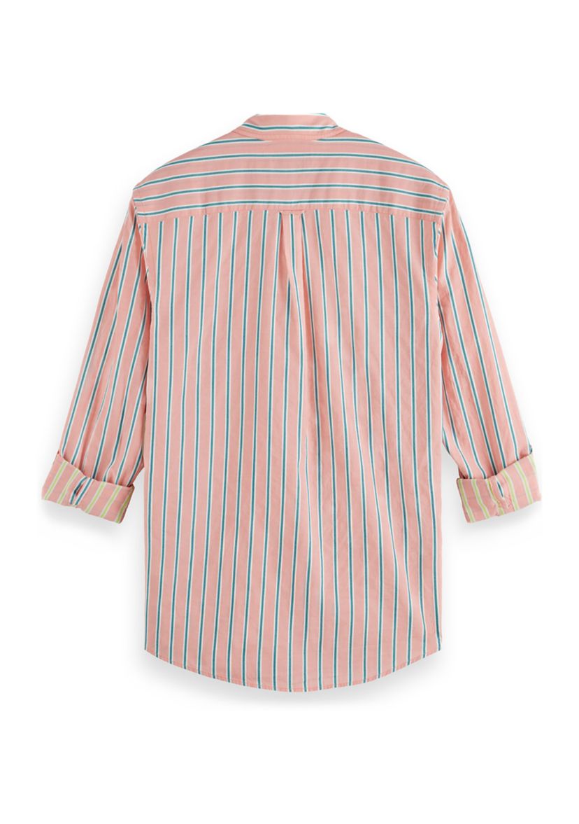 Mens Stripe Roll Cuff Shirt