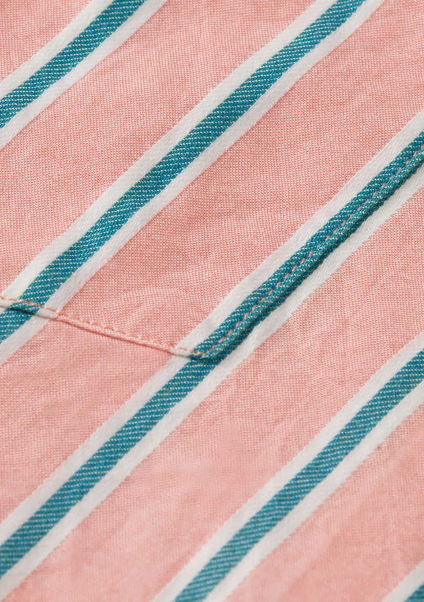 Mens Stripe Roll Cuff Shirt