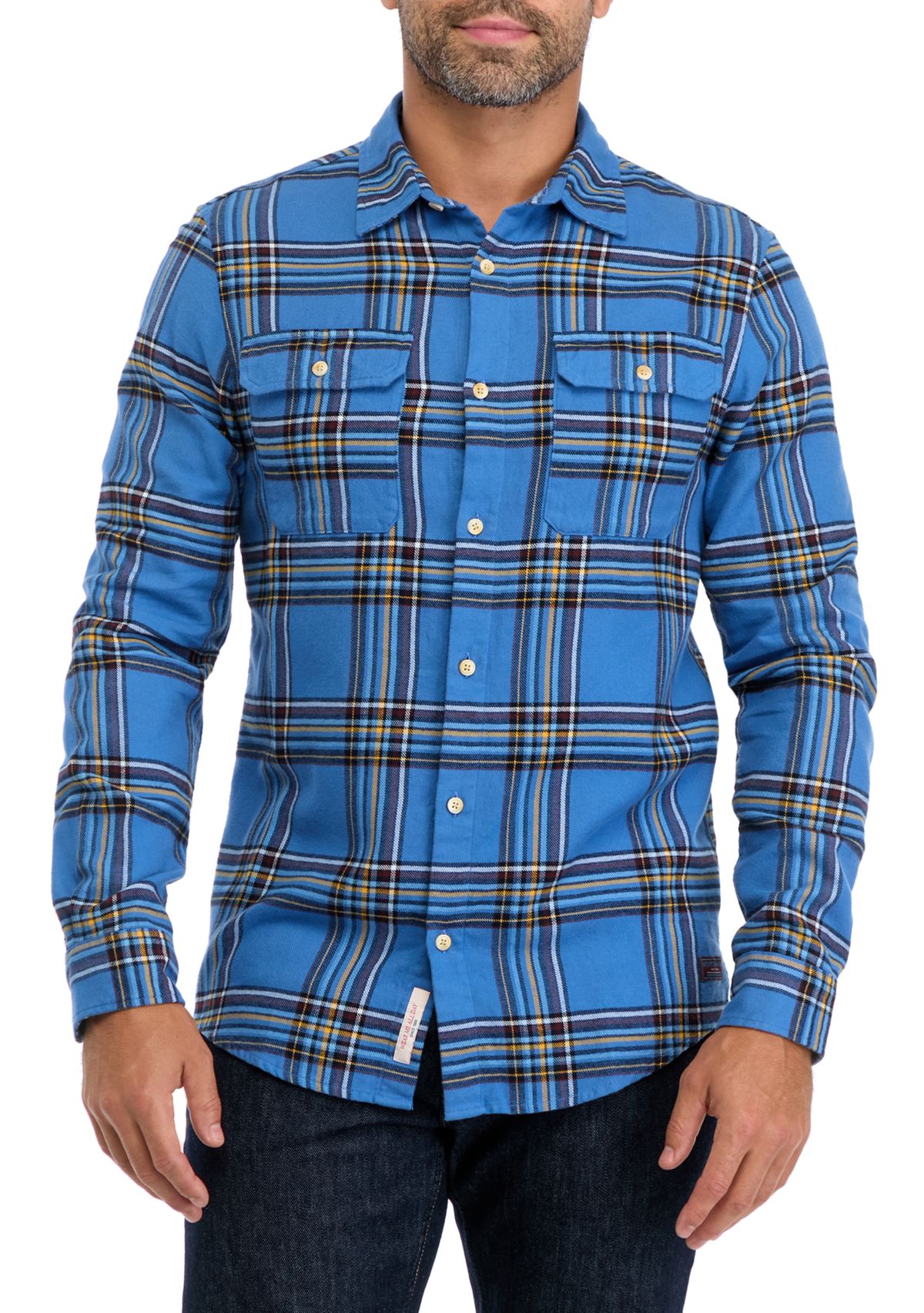 Mens Multi Flannel Plaid Print Shirt