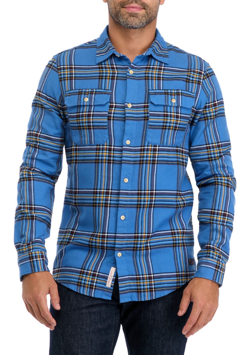 Mens Multi Flannel Plaid Print Shirt