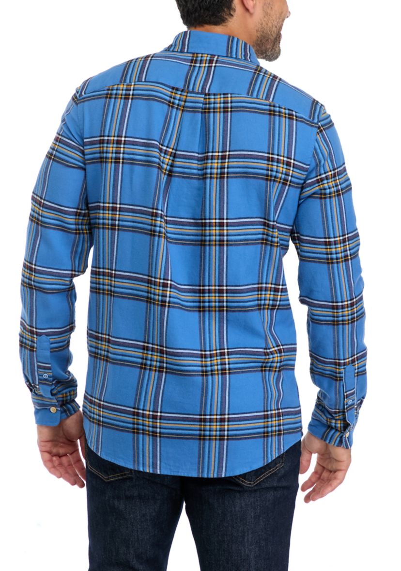 Mens Multi Flannel Plaid Print Shirt