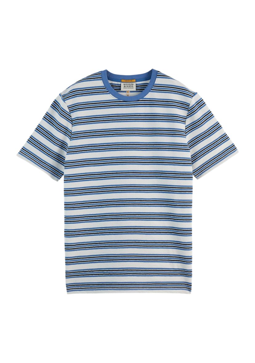 Mens Short Sleeve Yarn Dye Stripe T-Shirt 