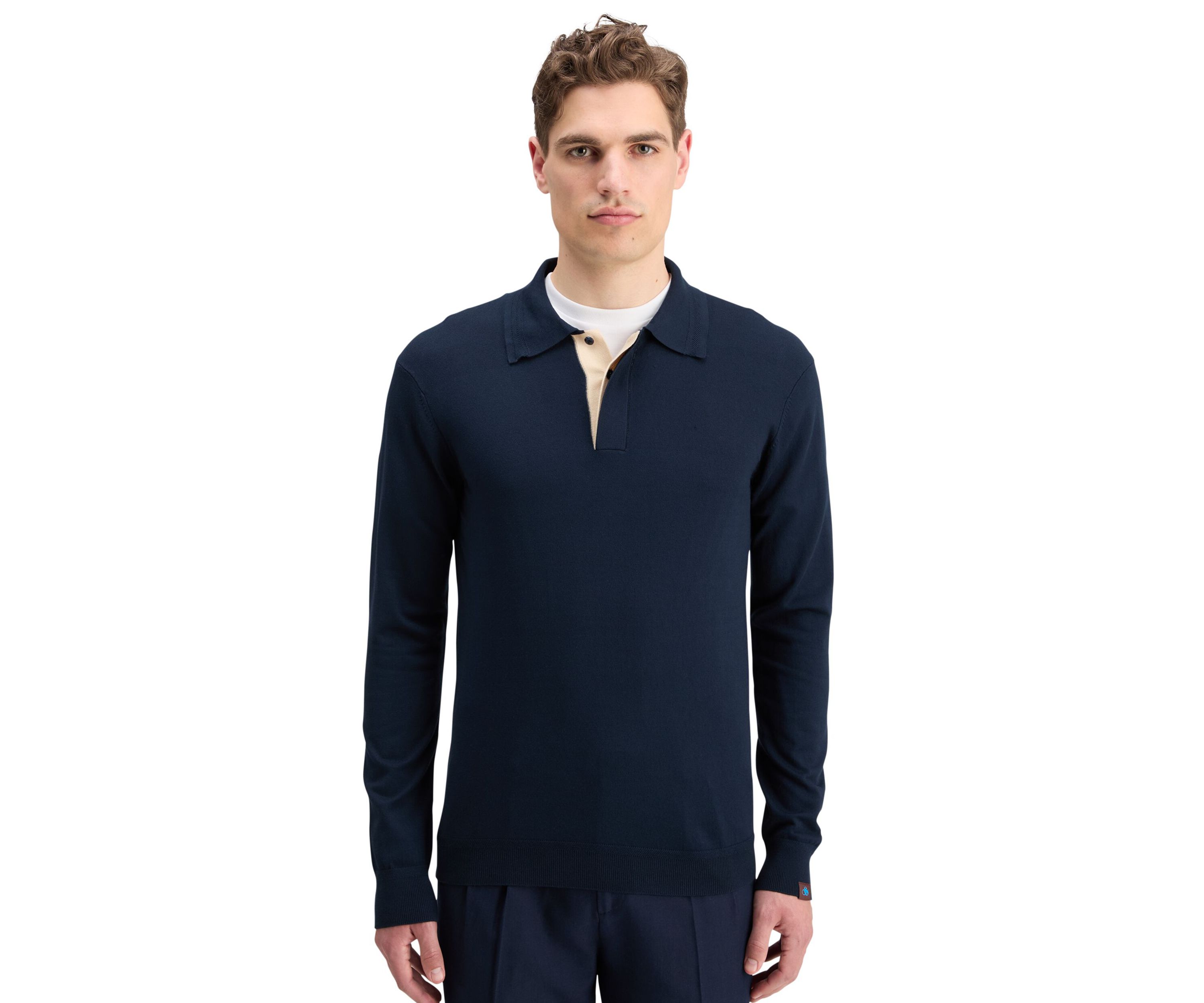 Long Sleeve Knitted Polo Shirt