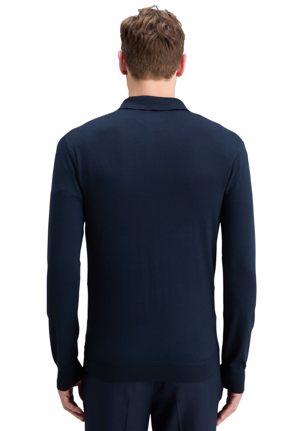 Long Sleeve Knitted Polo Shirt
