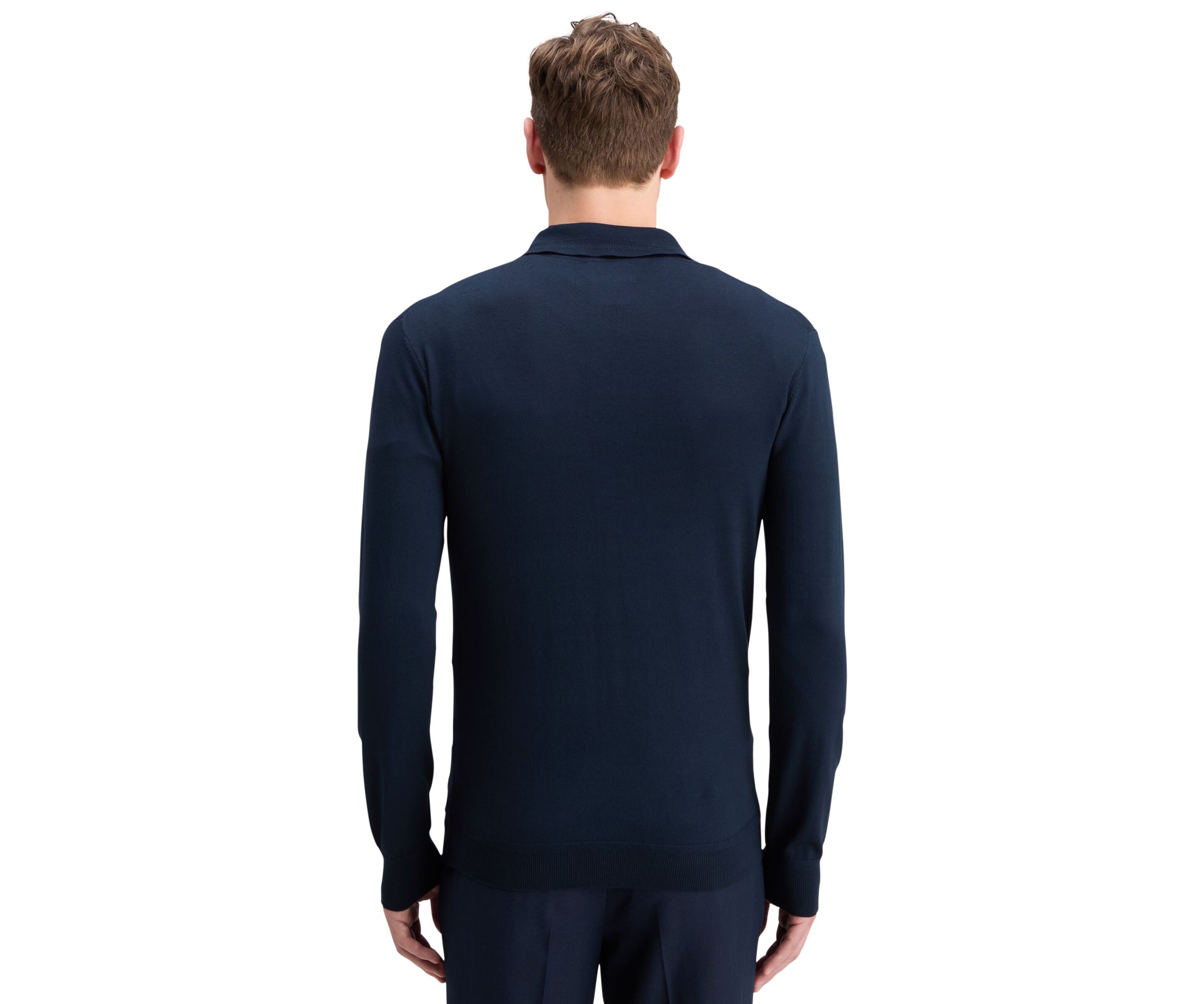 Long Sleeve Knitted Polo Shirt