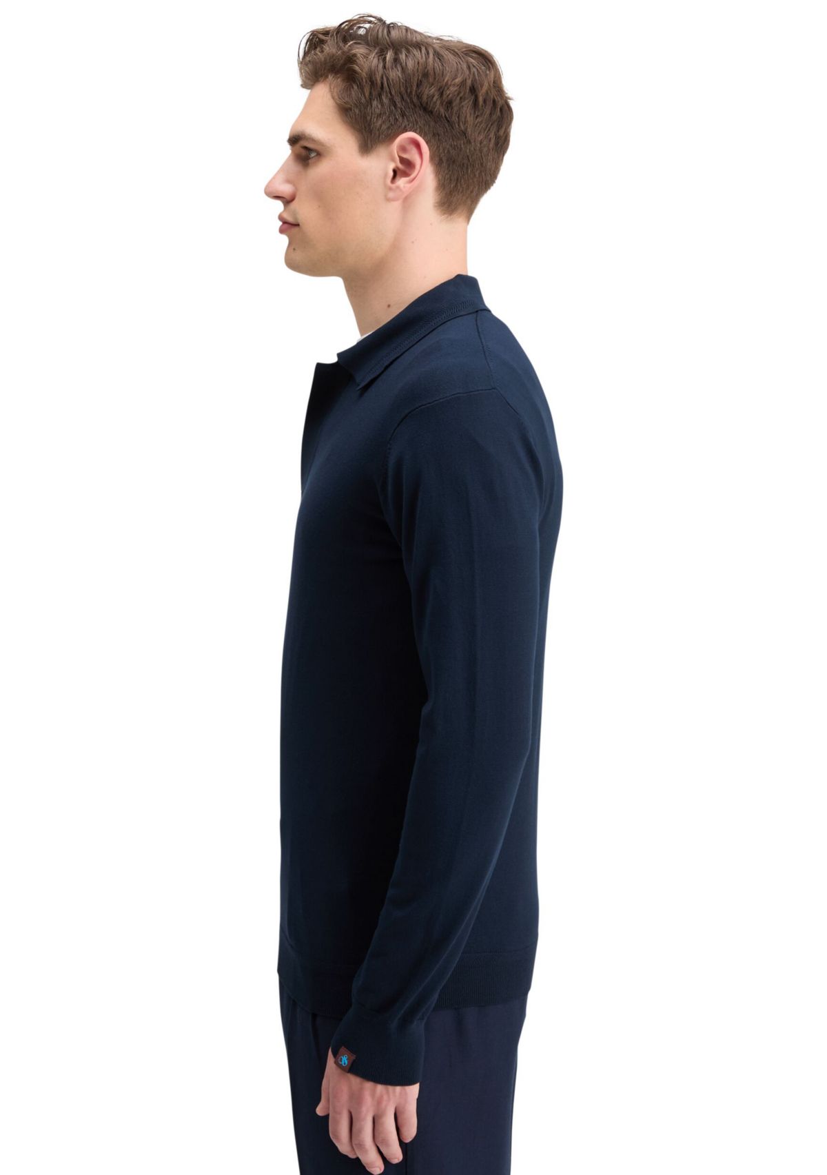 Long Sleeve Knitted Polo Shirt