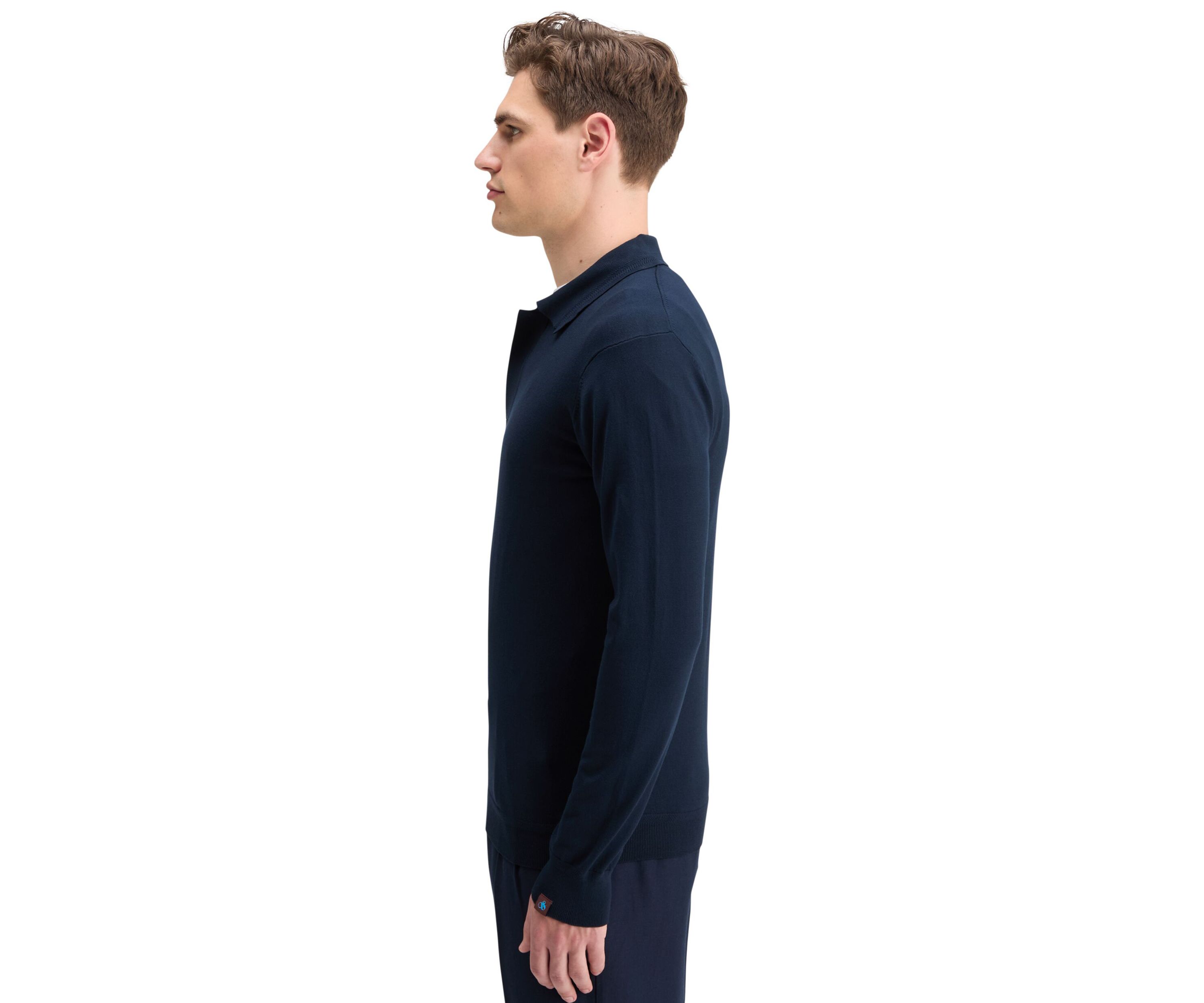 Long Sleeve Knitted Polo Shirt