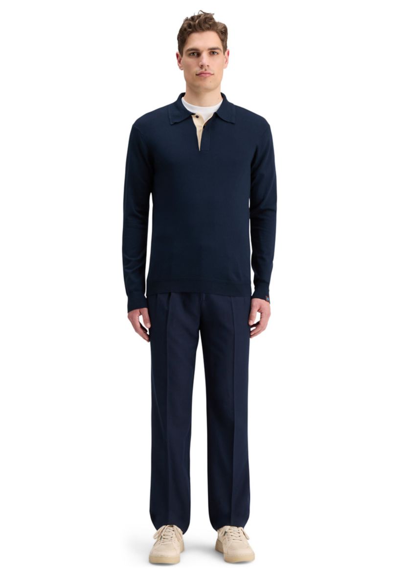 Long Sleeve Knitted Polo Shirt