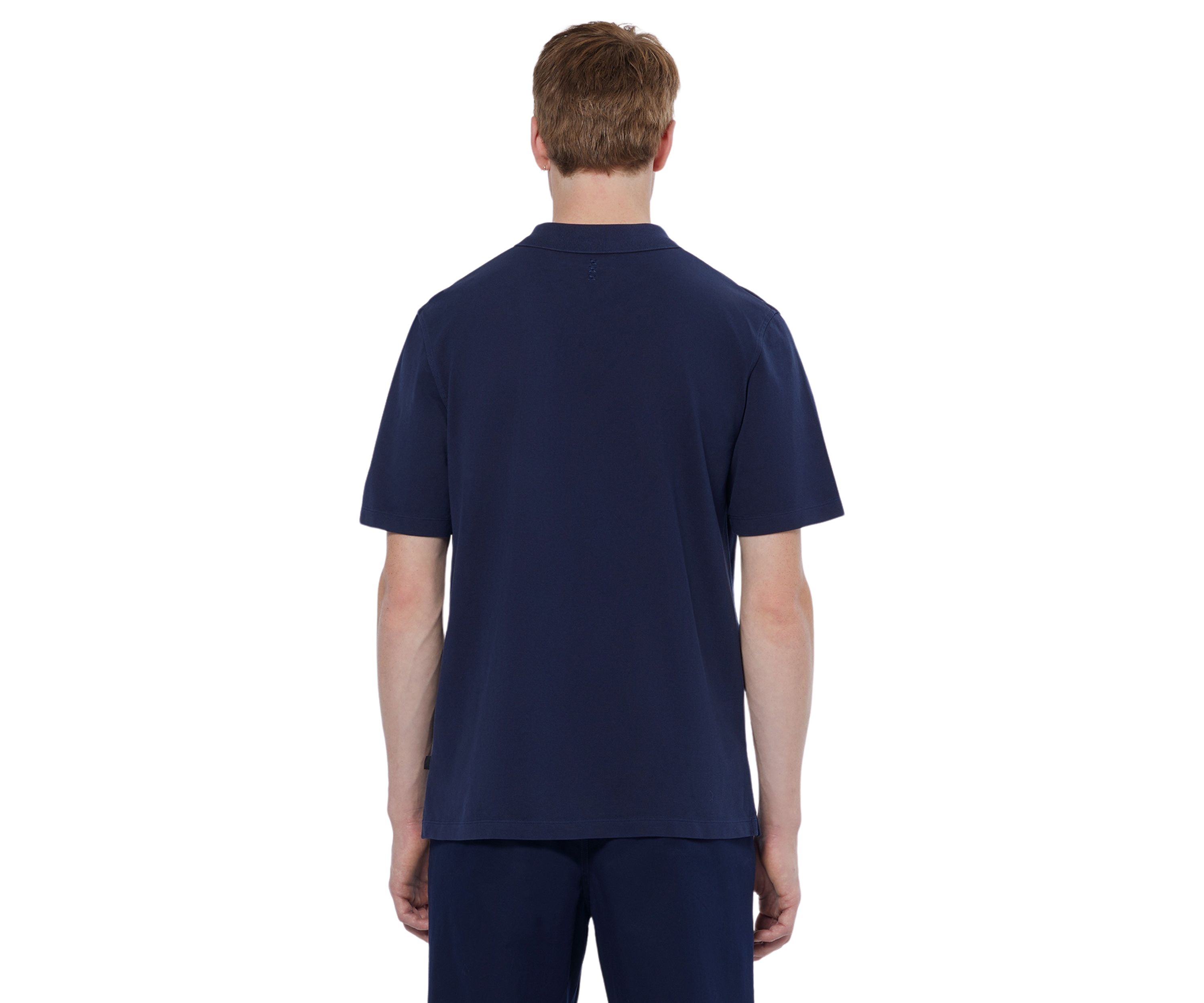 Mens Garment Dyed Chest Pocket Polo Shirt