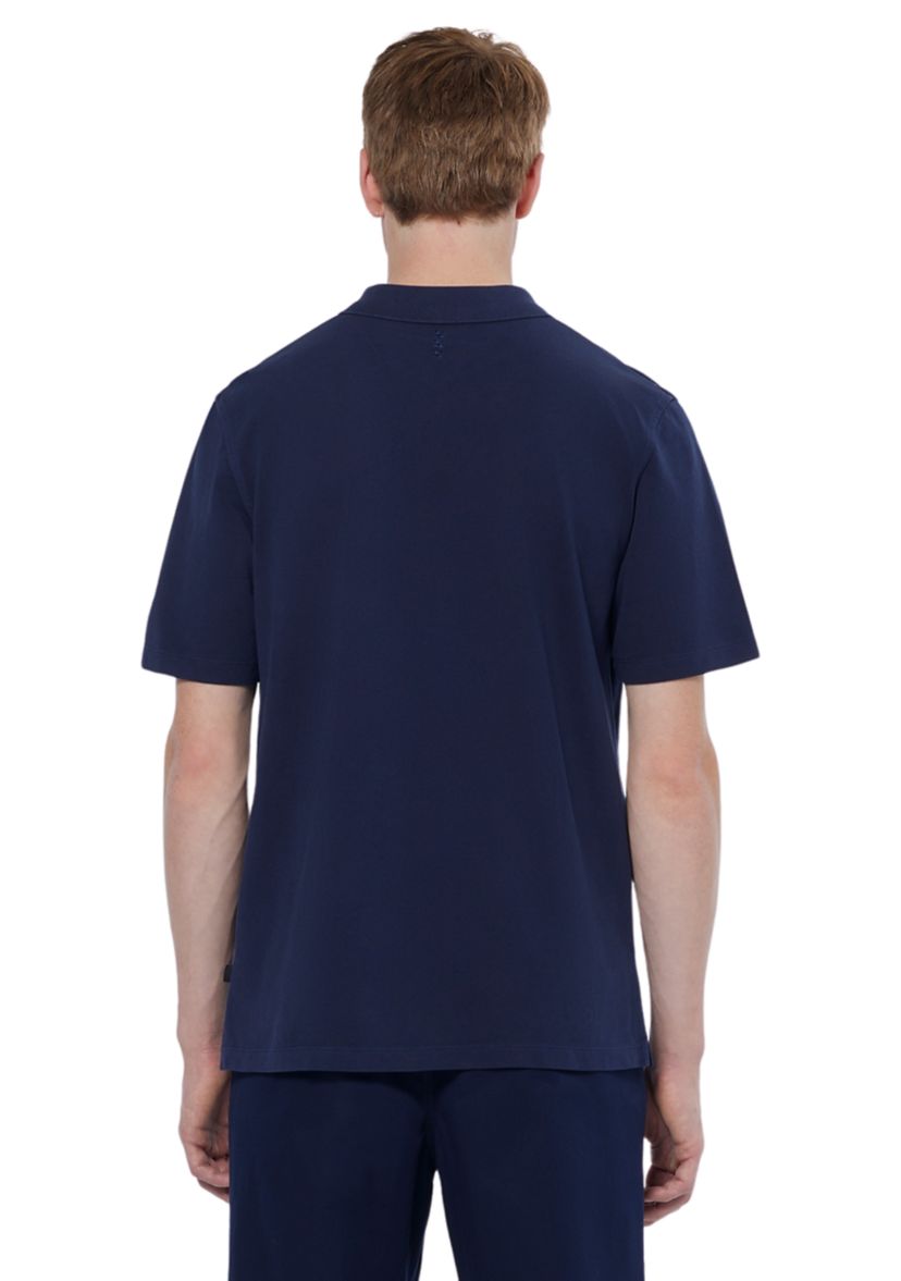 Mens Garment Dyed Chest Pocket Polo Shirt
