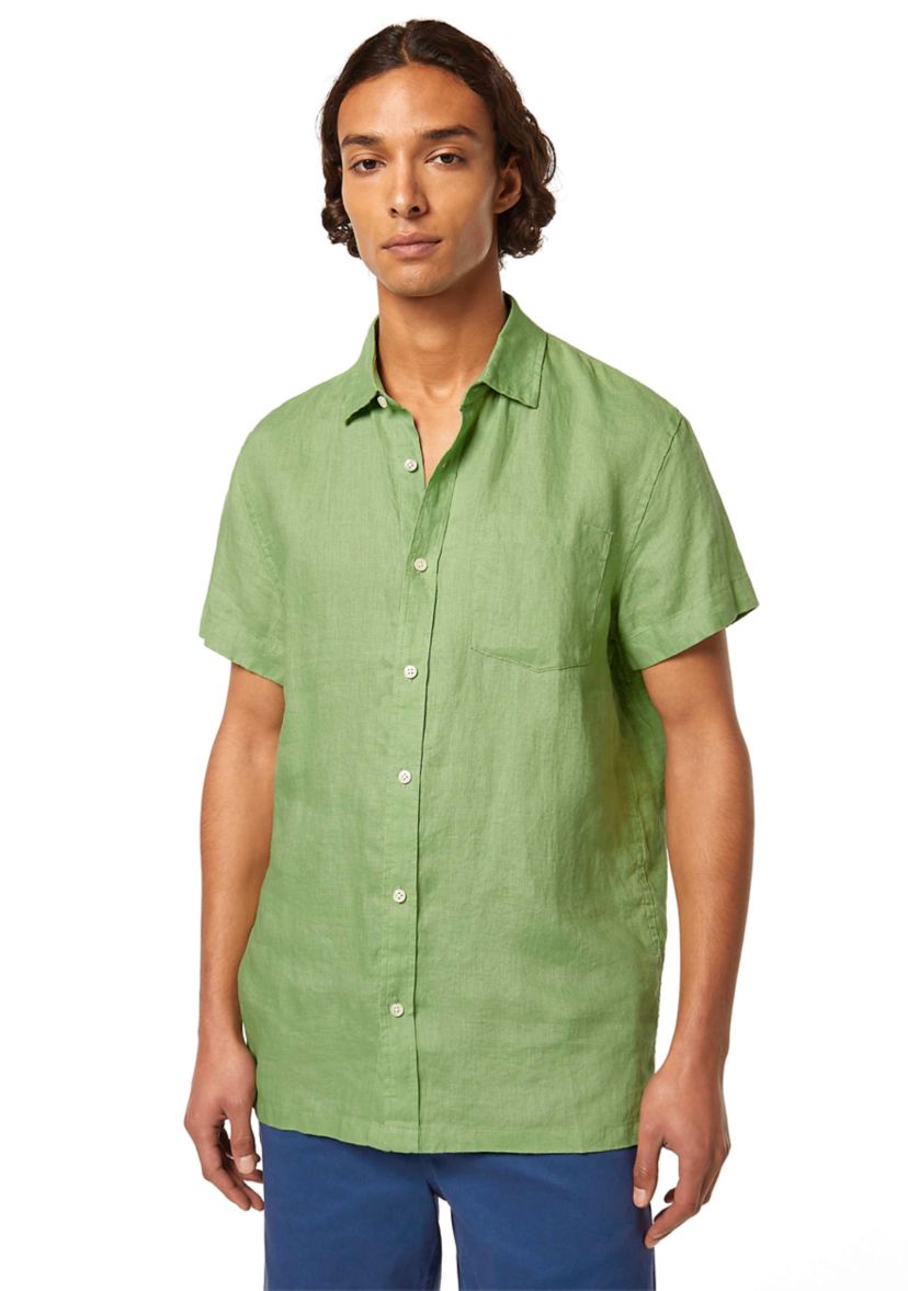 Mens Short Sleeve Linen Shirt
