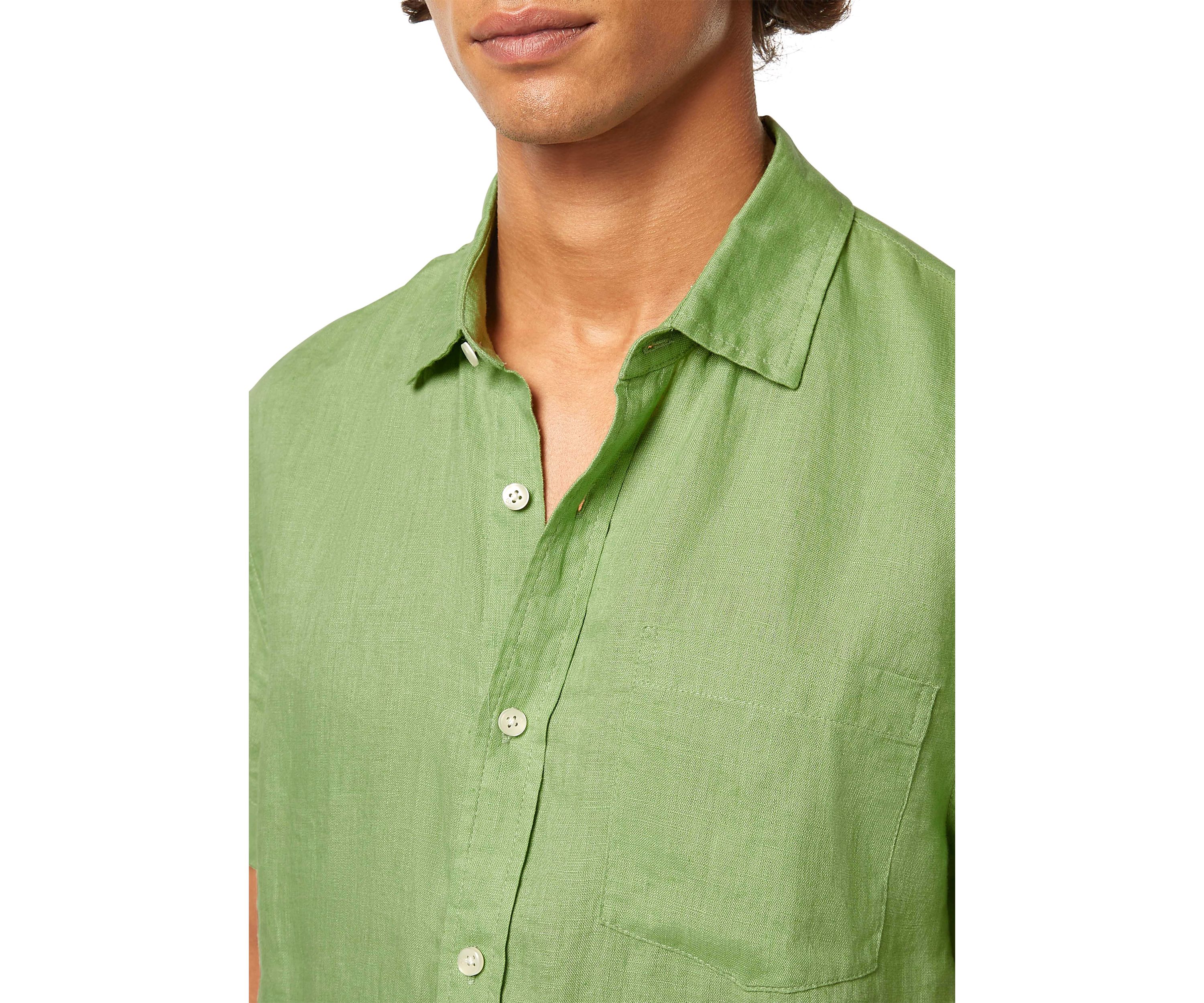 Mens Short Sleeve Linen Shirt