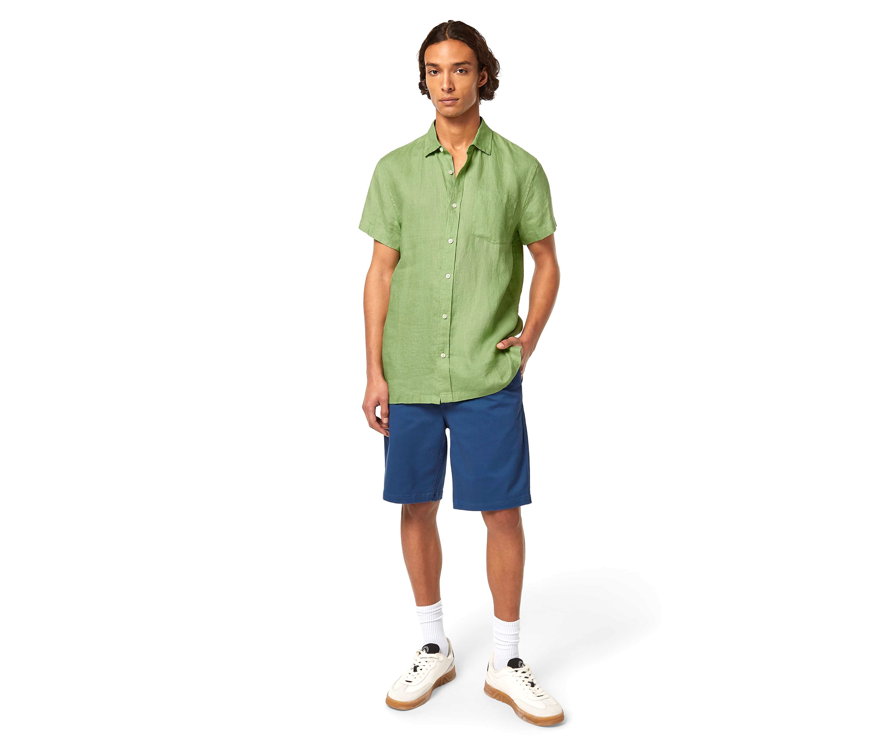 Mens Short Sleeve Linen Shirt