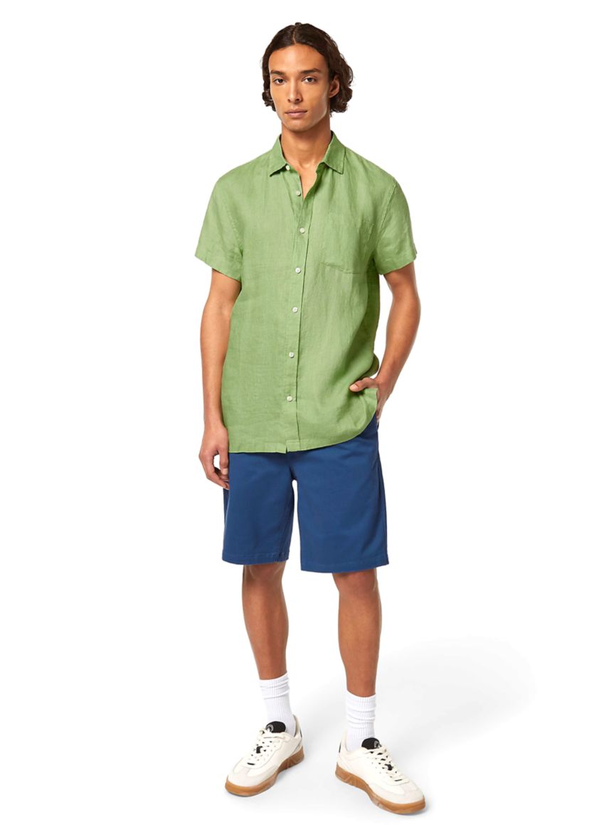 Mens Short Sleeve Linen Shirt