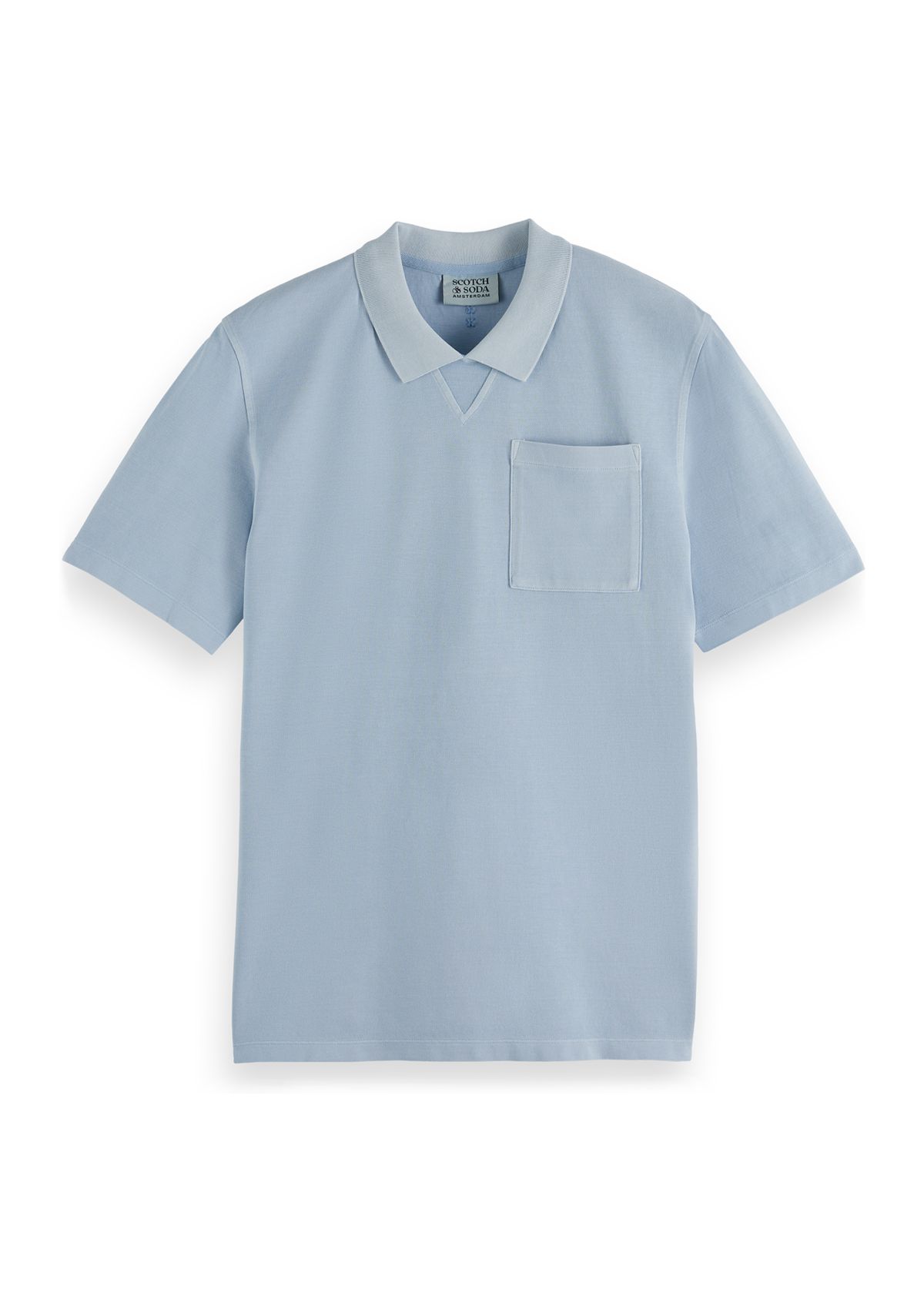 Mens Washed Patch Pocket Polo 
