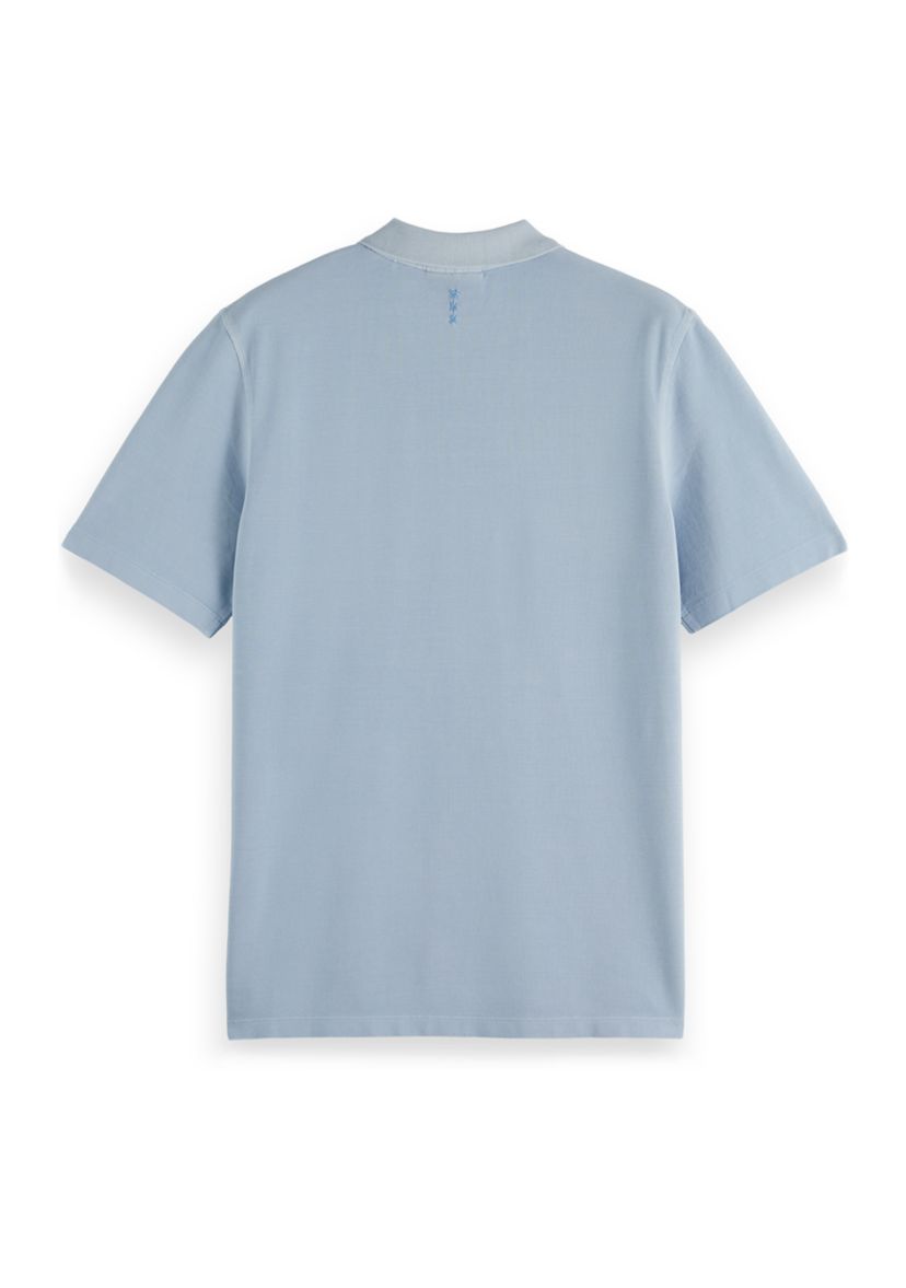 Mens Washed Patch Pocket Polo 