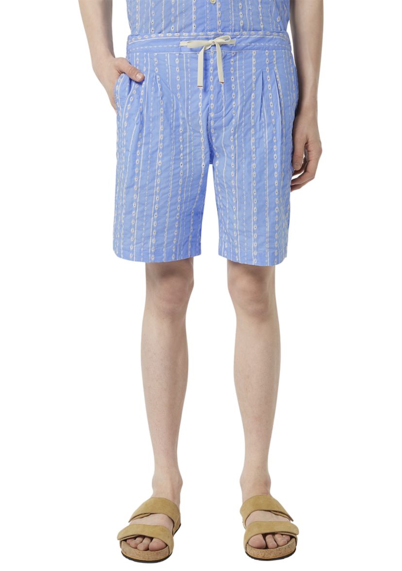 Mens Embroidered Stripe Shorts
