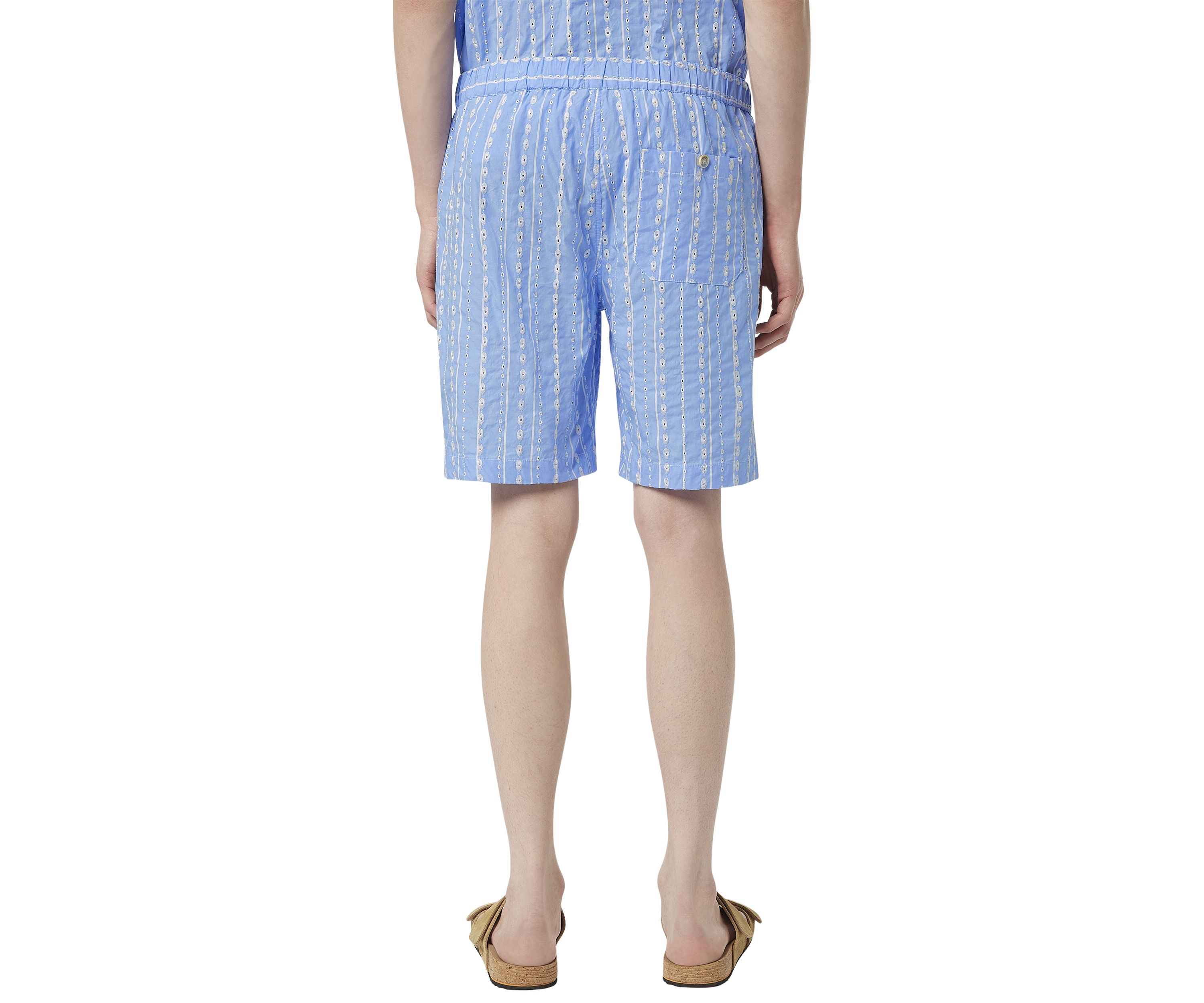 Mens Embroidered Stripe Shorts