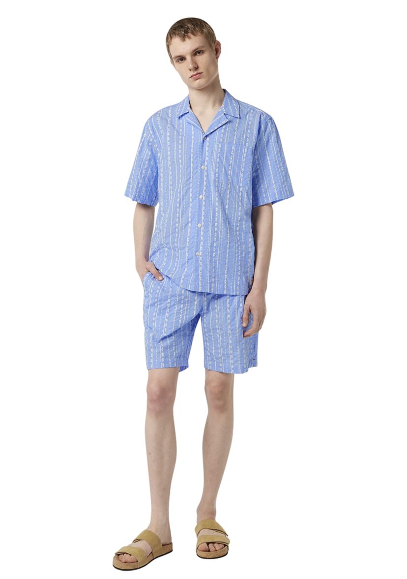 Mens Embroidered Stripe Shorts
