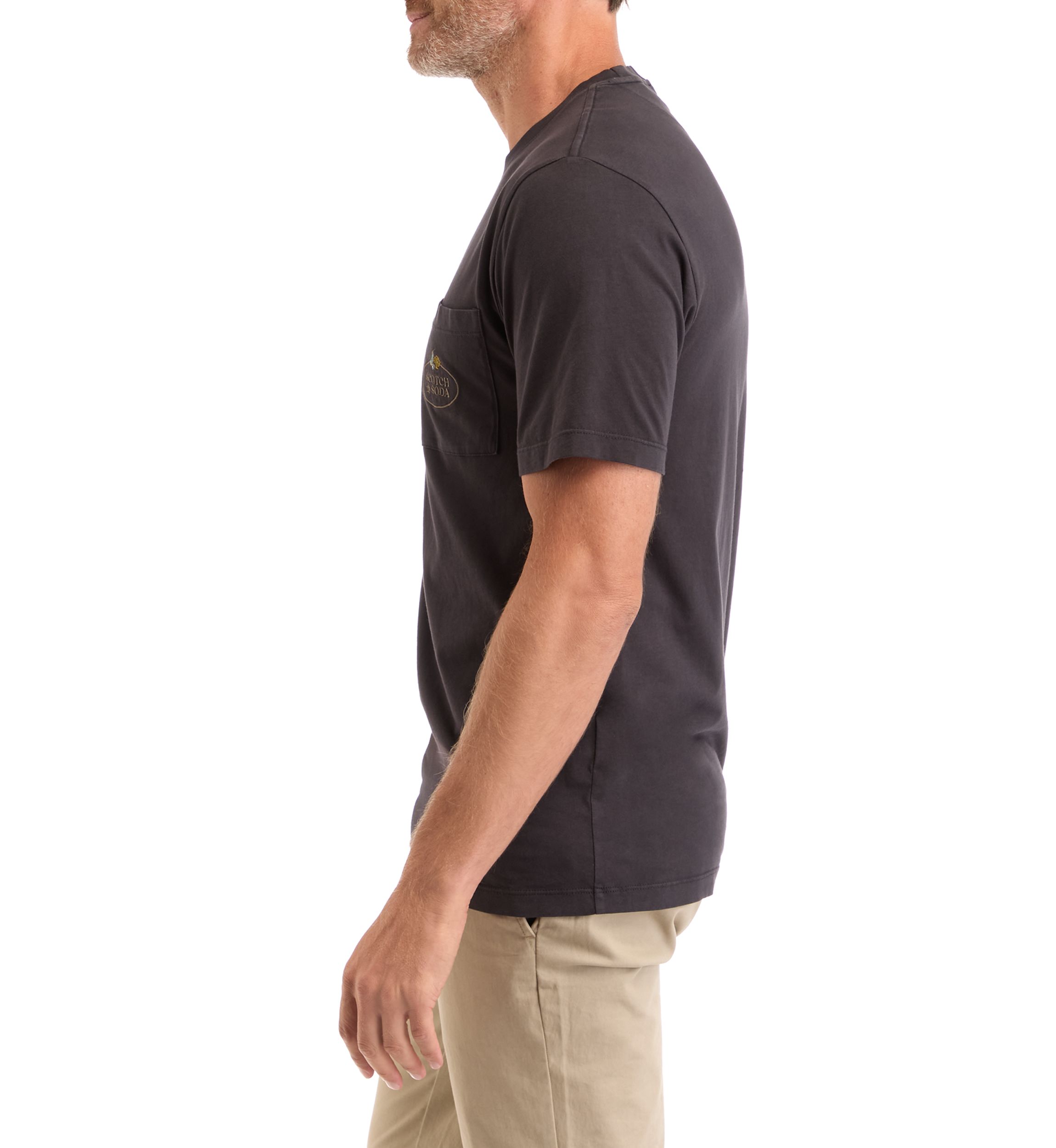 Mens Short Sleeve Logo Garment Dyed Pocket T-Shirt