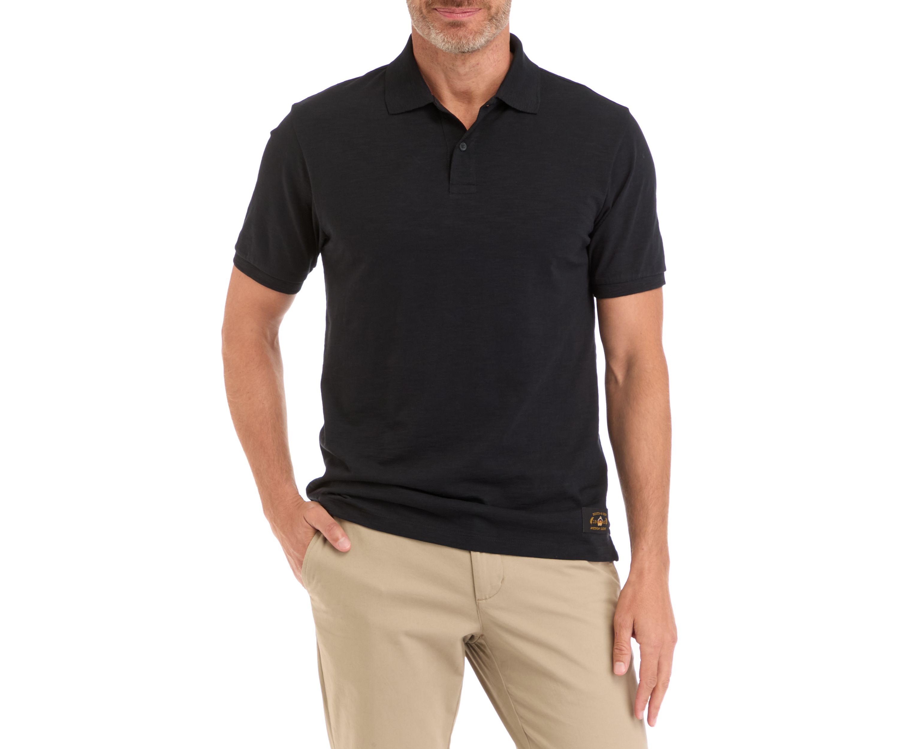Mens Short Sleeve Washed Slub Polo Shirt