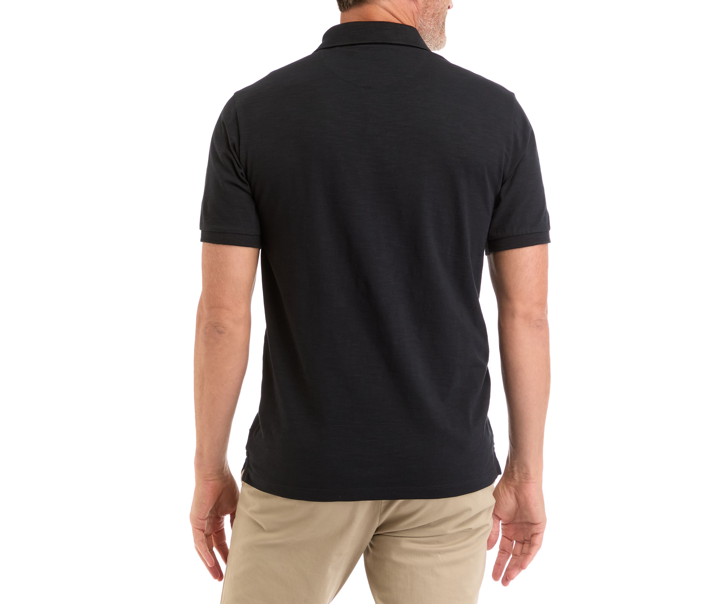 Mens Short Sleeve Washed Slub Polo Shirt