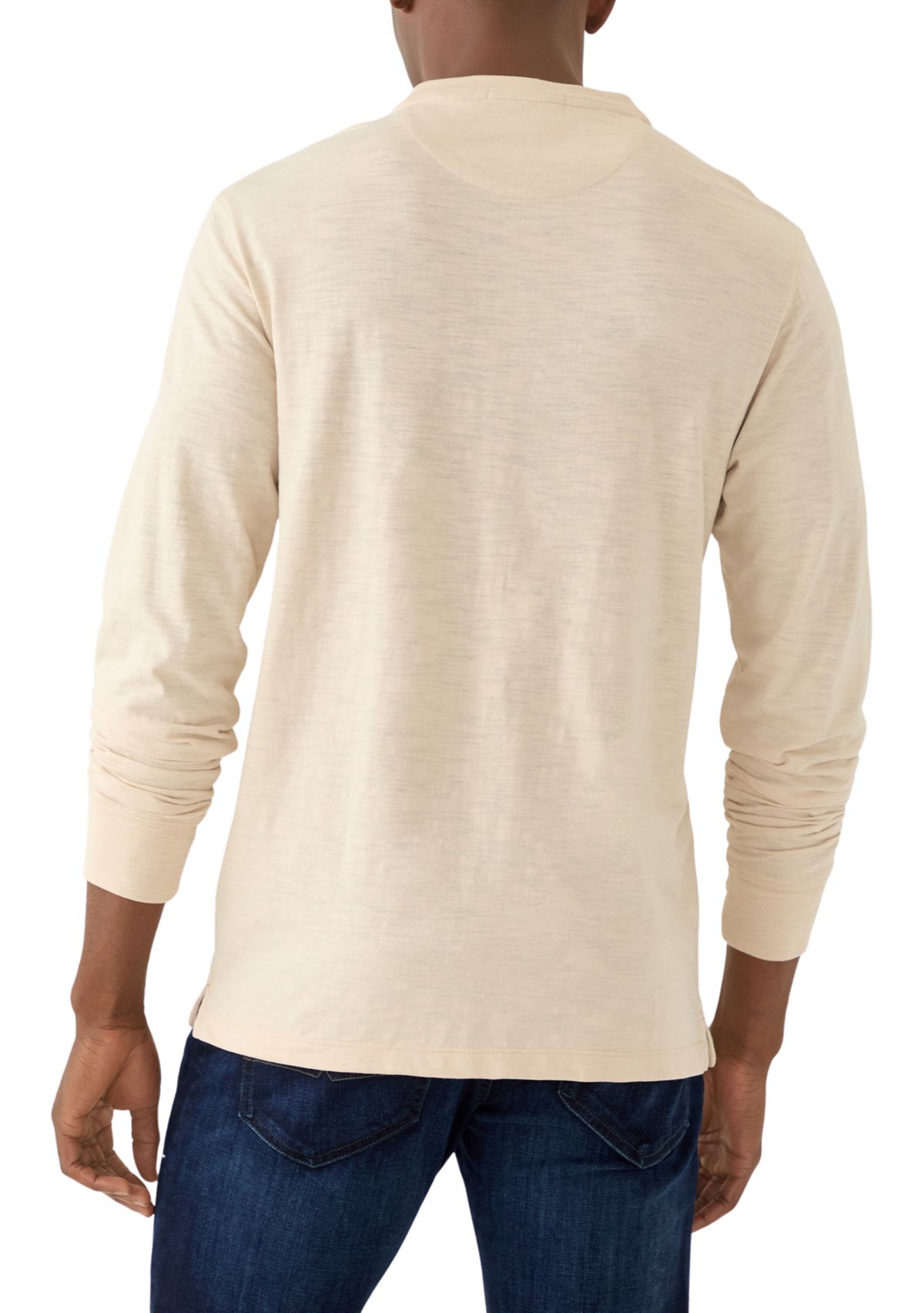 Mens Long Sleeve Slub Henley Shirt