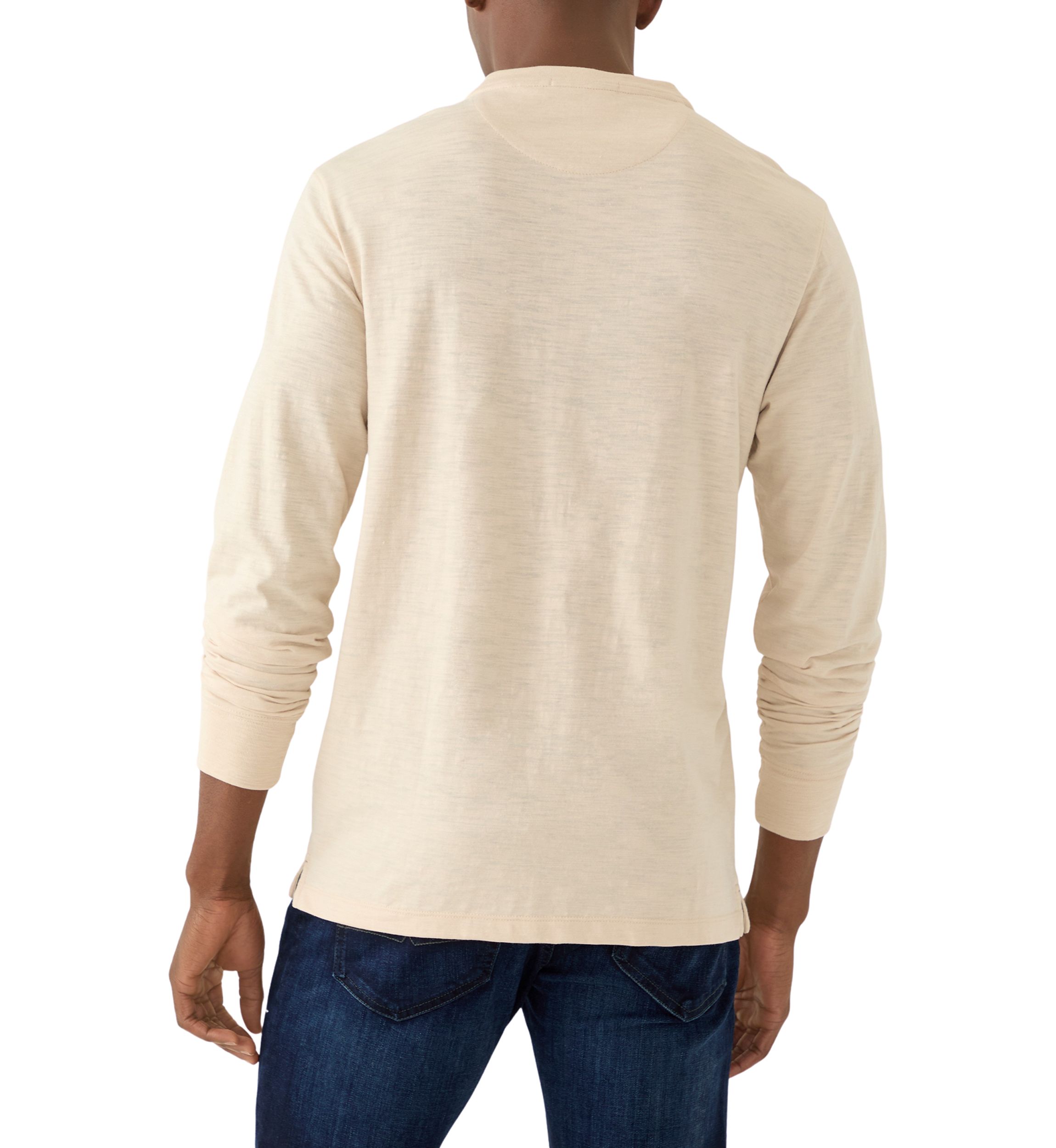 Mens Long Sleeve Slub Henley Shirt